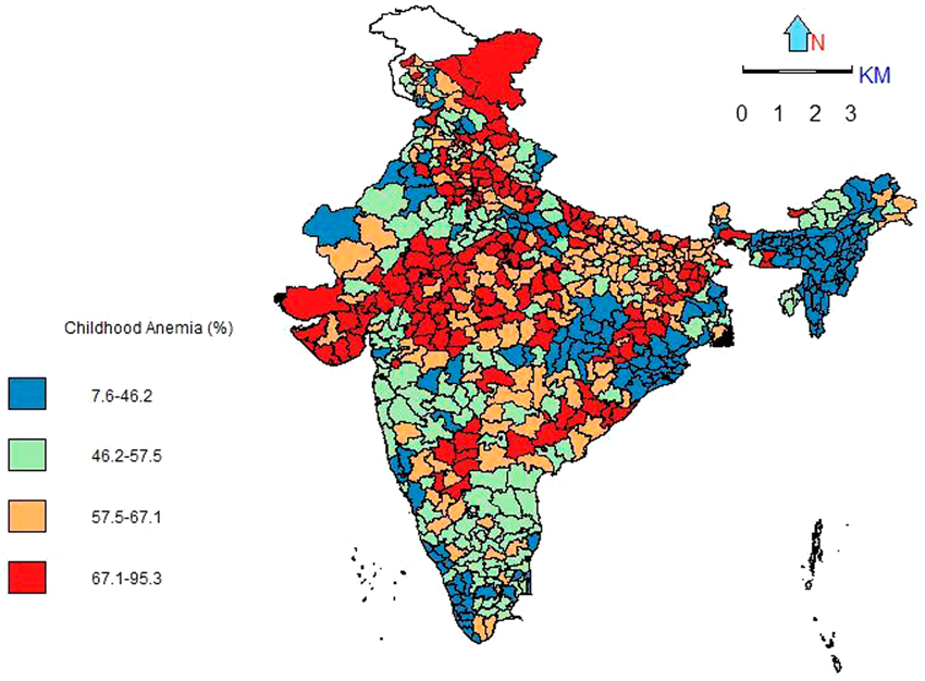 Childhood Anemia Region on map